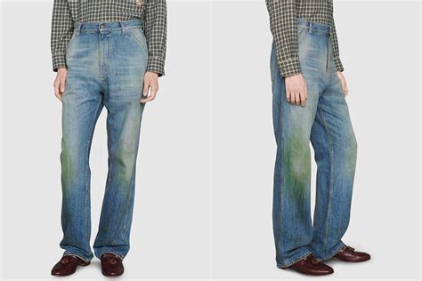 gucci fake grass stain|Gucci sells $1200 jeans with 'grass stains' on the knees.